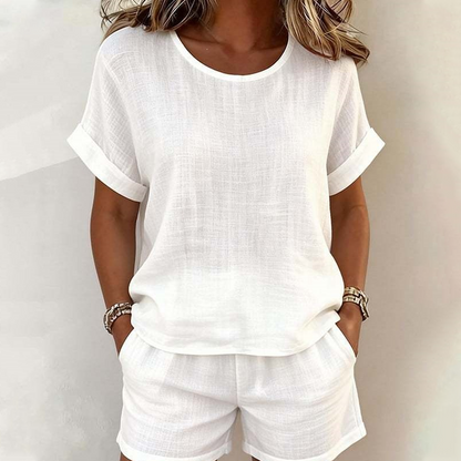 Ensemble deux pièces en lin et coton – style décontracté et ultra confortable 🌸