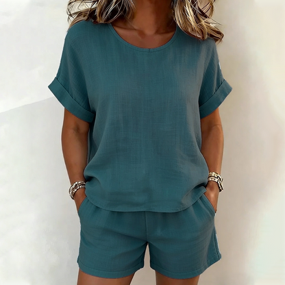 Ensemble deux pièces en lin et coton – style décontracté et ultra confortable 🌸