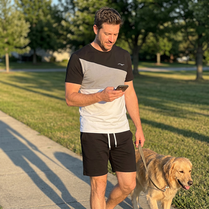 📢📢50% OFF !! ⏰Ensemble t-shirt et short color-block pour homme