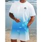 📢📢50% OFF !! ⏰Men's Gradient Short Sleeve and Shorts Set