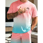 📢📢50% OFF !! ⏰Men's Gradient Short Sleeve and Shorts Set