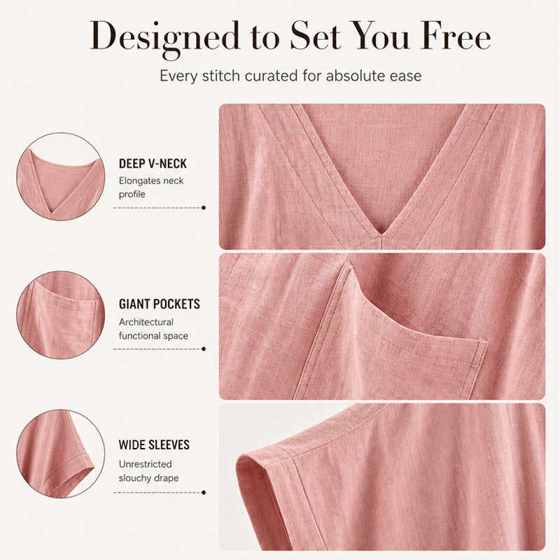 🔥Nouveautés et best-sellers – Combinaison d'été ample à col en V pour femme