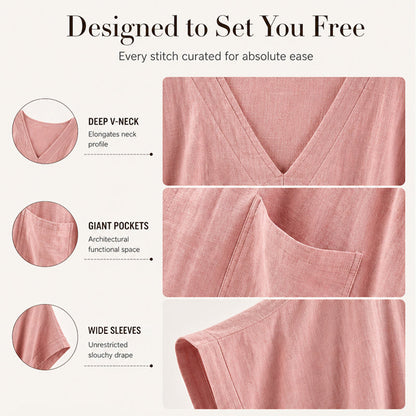 🔥Nouveautés et best-sellers – Combinaison d'été ample à col en V pour femme