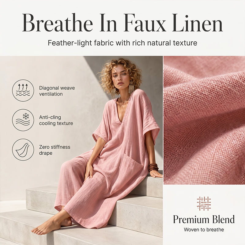 🔥Nouveautés et best-sellers – Combinaison d'été ample à col en V pour femme