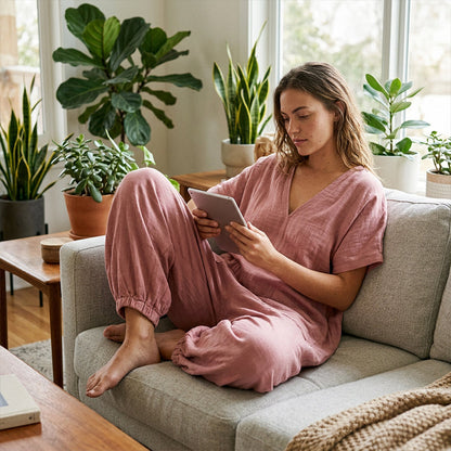 🔥Nouveautés et best-sellers – Combinaison d'été ample à col en V pour femme