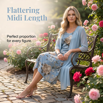 Robe midi à motifs floraux pour femme