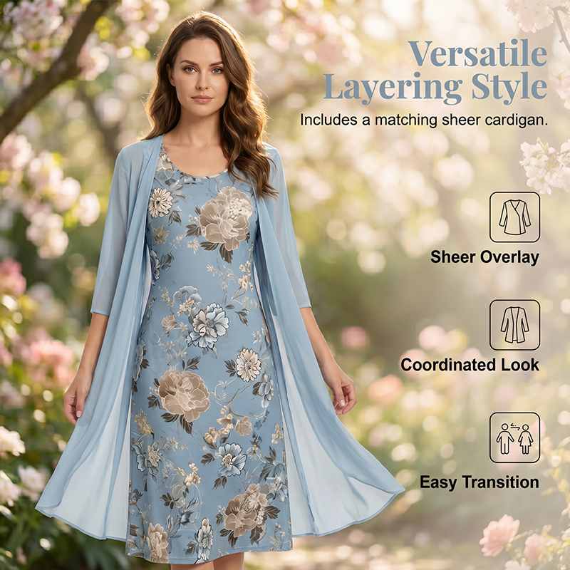 Robe midi à motifs floraux pour femme