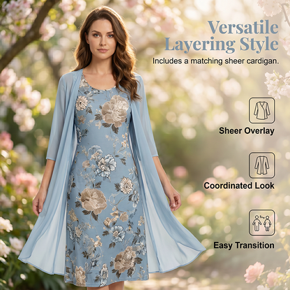 Robe midi à motifs floraux pour femme