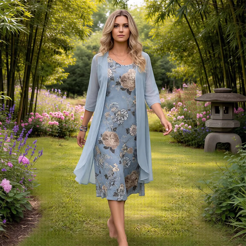 Robe midi à motifs floraux pour femme