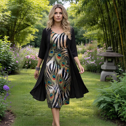 Robe midi à motifs floraux pour femme