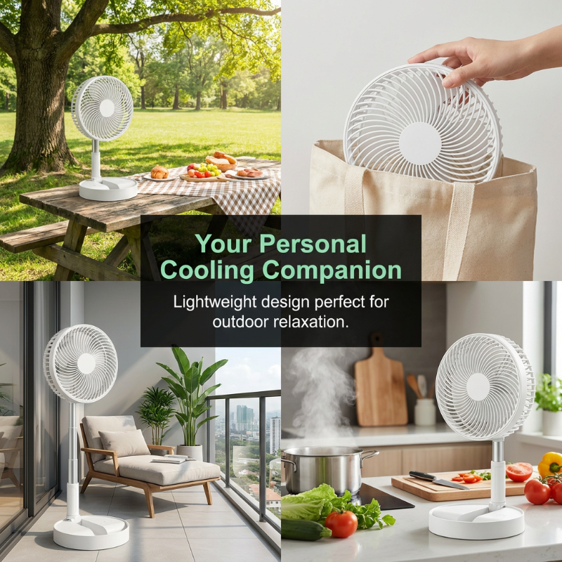 Ventilateur de sol télescopique multifonctionnel portable