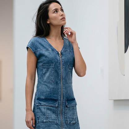 🏃‍♀️ Un véritable succès ! N’hésitez pas ! Robe décontractée à manches courtes et fermeture éclair pour femme