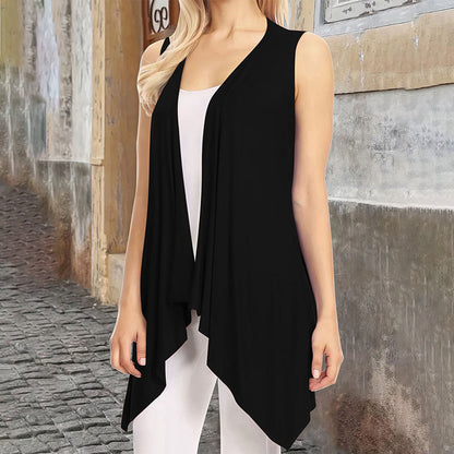 👗✨Cardigan décontracté sans manches à drapés pour femme – Une pièce chic pour l'été 🔥