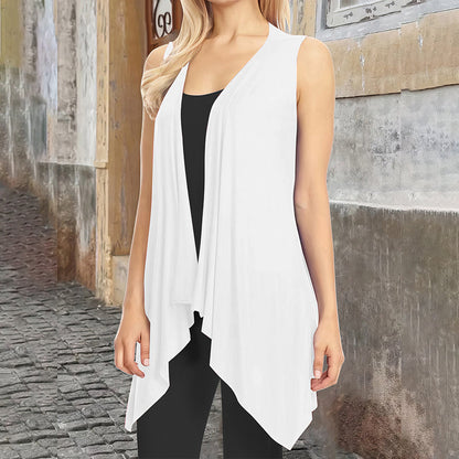 👗✨Cardigan décontracté sans manches à drapés pour femme – Une pièce chic pour l'été 🔥
