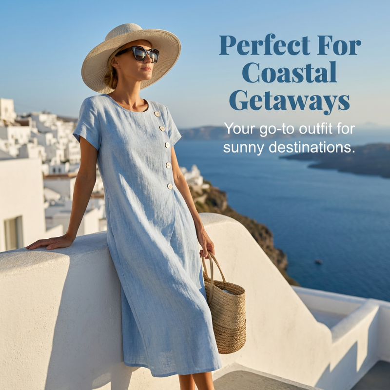 👗 Robe élégante pour femme à encolure ronde – couleur unie, polyvalente et intemporelle – parfaite au quotidien, au bureau et pour les occasions spéciales | Livraison gratuite