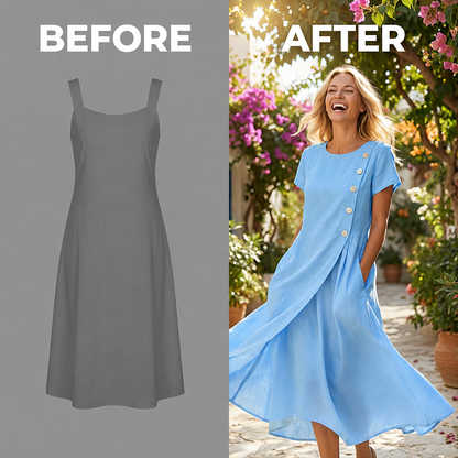 👗 Robe élégante pour femme à encolure ronde – couleur unie, polyvalente et intemporelle – parfaite au quotidien, au bureau et pour les occasions spéciales | Livraison gratuite