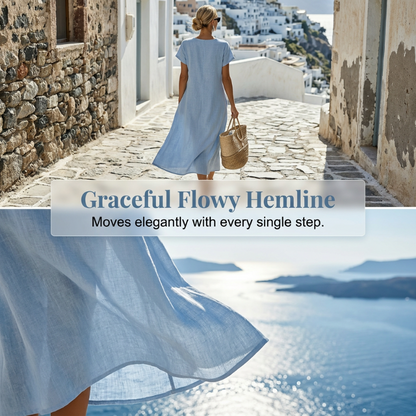👗 Robe élégante pour femme à encolure ronde – couleur unie, polyvalente et intemporelle – parfaite au quotidien, au bureau et pour les occasions spéciales | Livraison gratuite