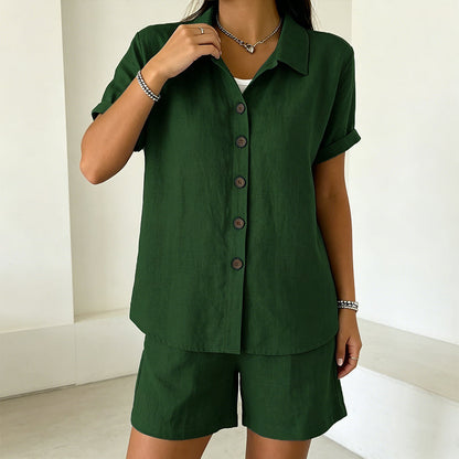 🔥50 % DE RÉDUCTION | PLUS DE 50 000 VENDUS 🍊👚 Ensemble 2 pièces pour femme en mélange de haute qualité lavé aux enzymes, rafraîchissant et infroissable