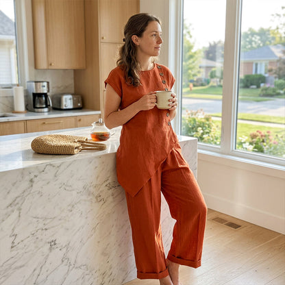 👗Ensemble deux pièces élégant pour femme – Couleur unie, polyvalent et classique – Idéal au quotidien, au bureau et pour les occasions spéciales | Livraison gratuite