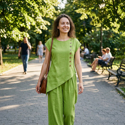 👗Ensemble deux pièces élégant pour femme – Couleur unie, polyvalent et classique – Idéal au quotidien, au bureau et pour les occasions spéciales | Livraison gratuite