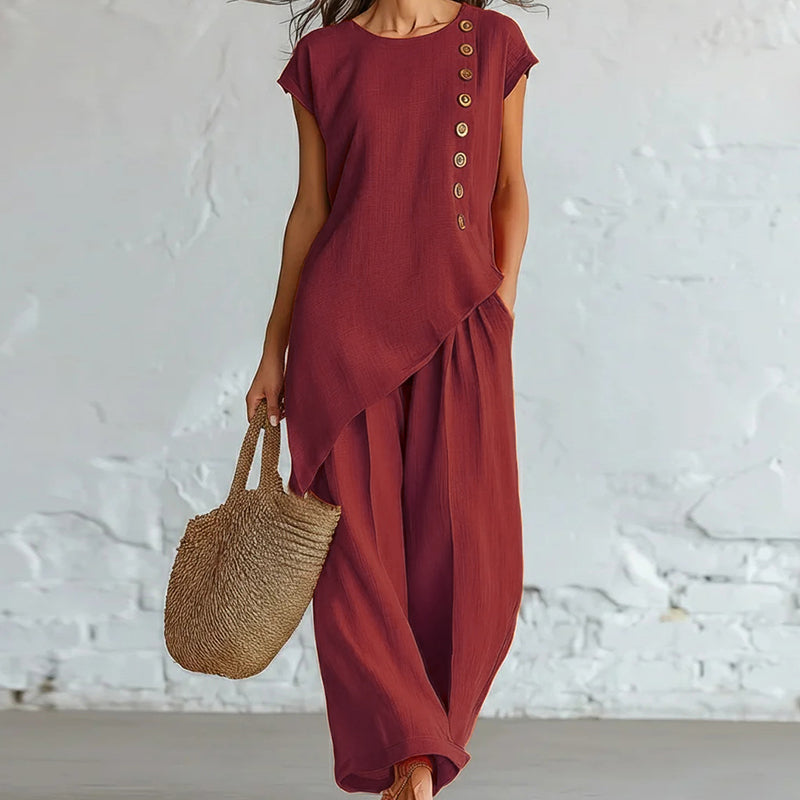 👗Ensemble deux pièces élégant pour femme – Couleur unie, polyvalent et classique – Idéal au quotidien, au bureau et pour les occasions spéciales | Livraison gratuite