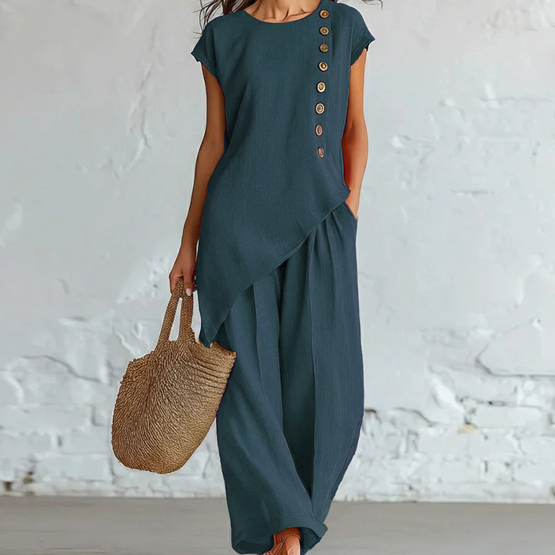 👗Ensemble deux pièces élégant pour femme – Couleur unie, polyvalent et classique – Idéal au quotidien, au bureau et pour les occasions spéciales | Livraison gratuite