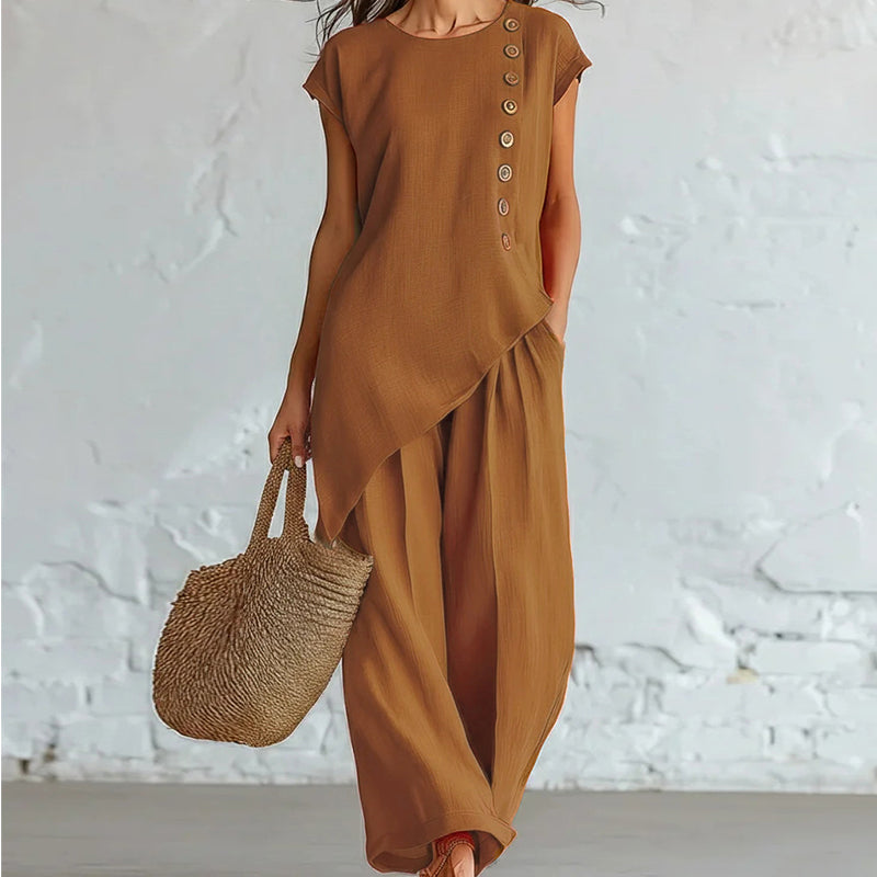👗Ensemble deux pièces élégant pour femme – Couleur unie, polyvalent et classique – Idéal au quotidien, au bureau et pour les occasions spéciales | Livraison gratuite