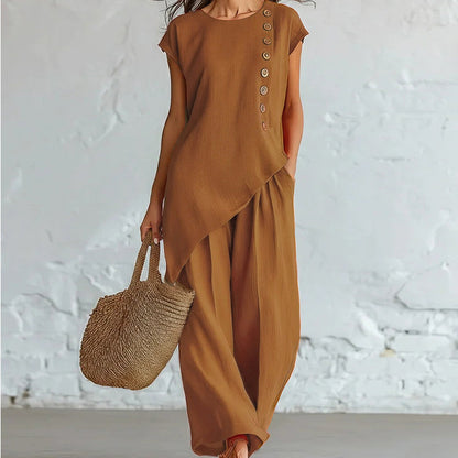 👗Ensemble deux pièces élégant pour femme – Couleur unie, polyvalent et classique – Idéal au quotidien, au bureau et pour les occasions spéciales | Livraison gratuite