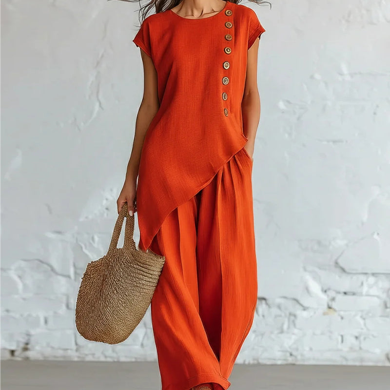 👗Ensemble deux pièces élégant pour femme – Couleur unie, polyvalent et classique – Idéal au quotidien, au bureau et pour les occasions spéciales | Livraison gratuite