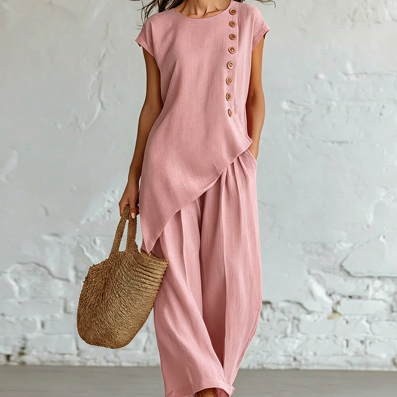 👗Ensemble deux pièces élégant pour femme – Couleur unie, polyvalent et classique – Idéal au quotidien, au bureau et pour les occasions spéciales | Livraison gratuite