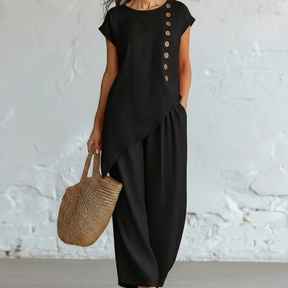 👗Ensemble deux pièces élégant pour femme – Couleur unie, polyvalent et classique – Idéal au quotidien, au bureau et pour les occasions spéciales | Livraison gratuite