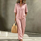 Ensemble chemise boutonnée et pantalon large pour femme – Tenue deux pièces chic ✨