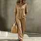 Ensemble chemise boutonnée et pantalon large pour femme – Tenue deux pièces chic ✨