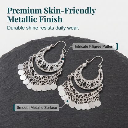 Boucles d'oreilles pendantes élégantes de style vintage en forme de U