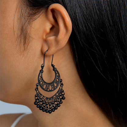 Boucles d'oreilles pendantes élégantes de style vintage en forme de U
