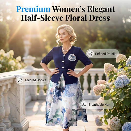 🚀 Nouveauté à moitié prix ⌛ Offre à durée limitée – Robe élégante pour femme à manches courtes et motif floral