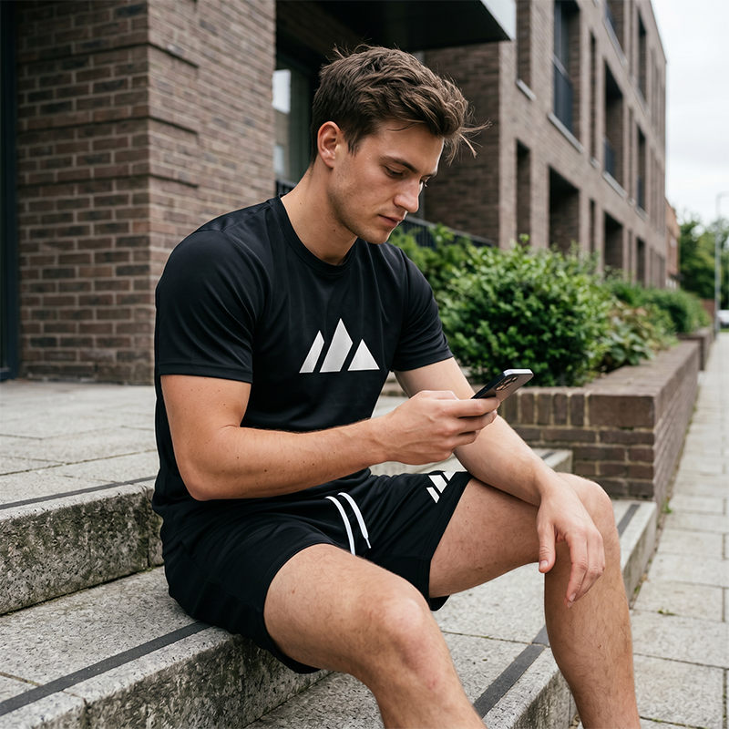 👕 PROMOTION LIMITÉE -50% ! ✨ Ensemble T-Shirt Manches Courtes & Short à Cordon pour Homme – Imprimé Géométrique, Respirant, Polyvalent 🔥