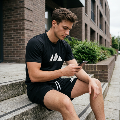 👕 PROMOTION LIMITÉE -50% ! ✨ Ensemble T-Shirt Manches Courtes & Short à Cordon pour Homme – Imprimé Géométrique, Respirant, Polyvalent 🔥