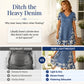 Robe femme à col V imprimé effet denim