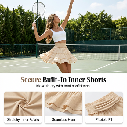🔥 Mini-jupe taille haute à volants pour femme | Légère, féminine et confortable pour l'été et les loisirs