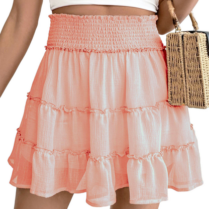🔥 Mini-jupe taille haute à volants pour femme | Légère, féminine et confortable pour l'été et les loisirs