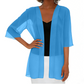 Cardigan ample en mousseline pour femme, ouvert sur le devant