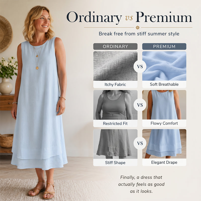 Robe d'été sans manches à volants pour femme