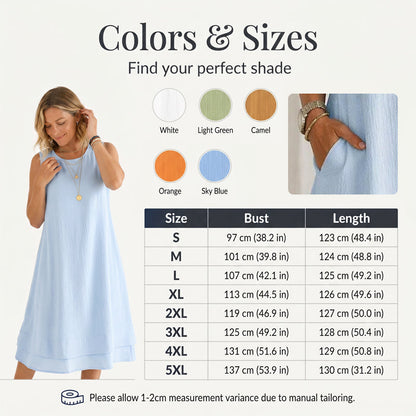 Robe d'été sans manches à volants pour femme