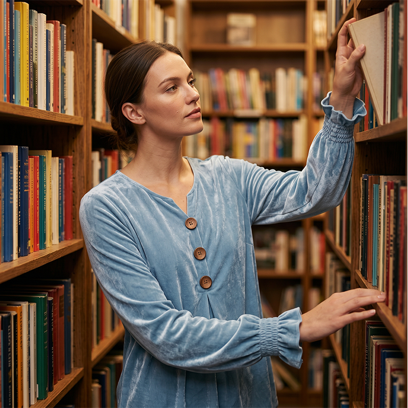Blouse décontractée ample à col V pour femme