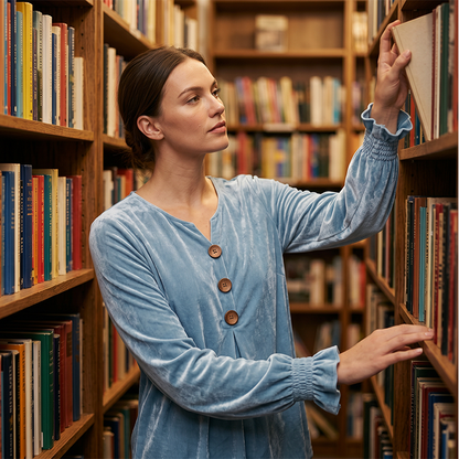 Blouse décontractée ample à col V pour femme