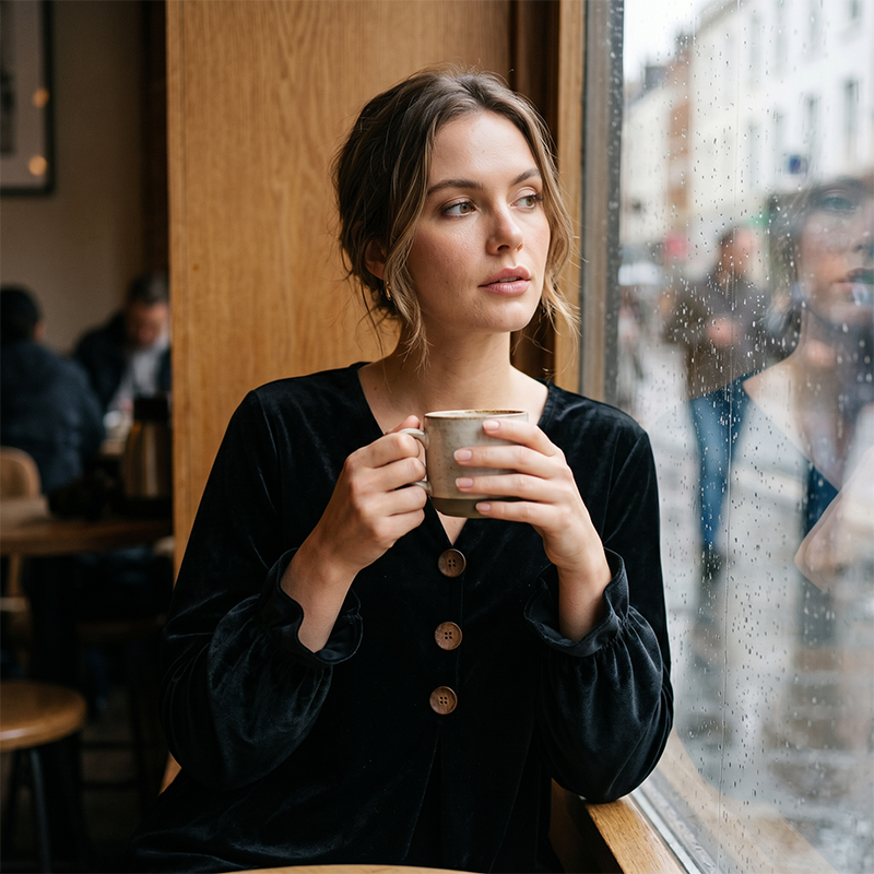 Blouse décontractée ample à col V pour femme