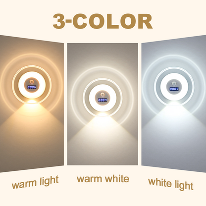 Veilleuse intelligente à LED avec horloge et détecteur de mouvement