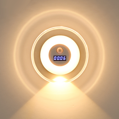 Veilleuse intelligente à LED avec horloge et détecteur de mouvement