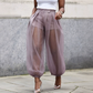 Pantalon lanterne à empiècements en maille pour femmes